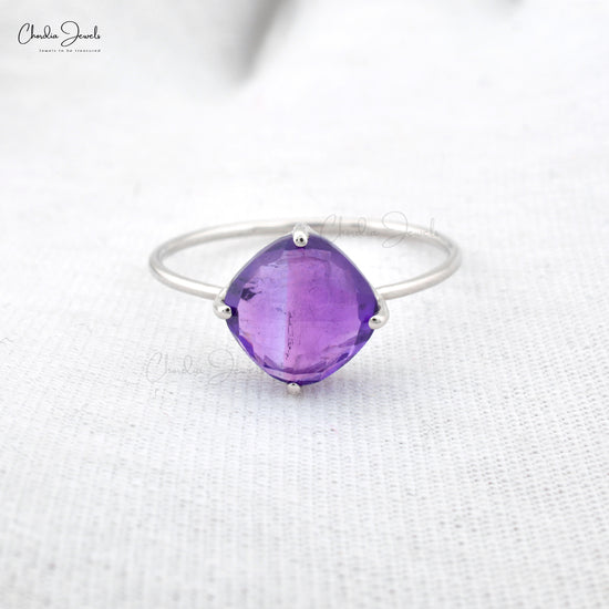 Load image into Gallery viewer, amethyst solitaire ring
