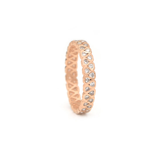 Dainty Diamond Eternity Band in 14k Rose Gold