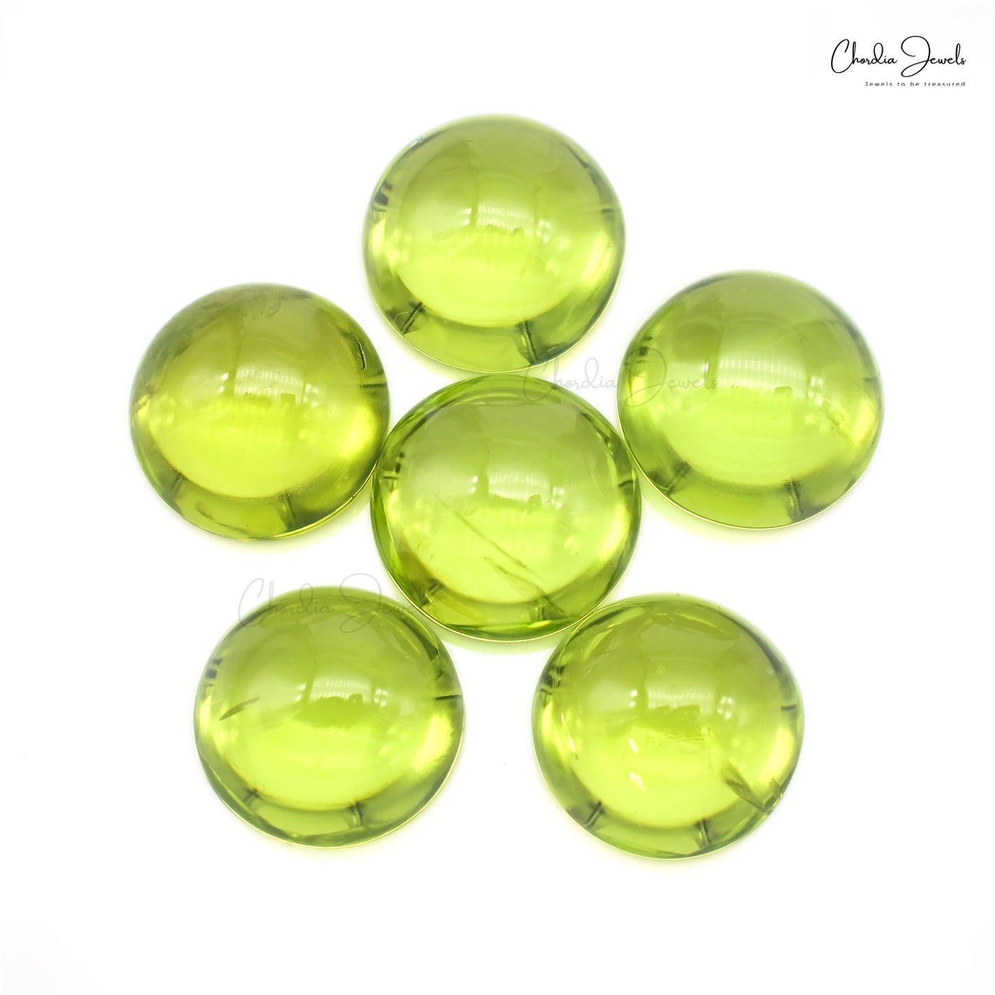 Natural Loose Gemstone 8mm Peridot Round August Birthstone for Jewelry, 6 Piece