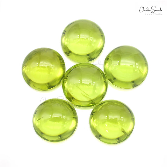 Natural Loose Gemstone 8mm Peridot Round August Birthstone for Jewelry, 6 Piece