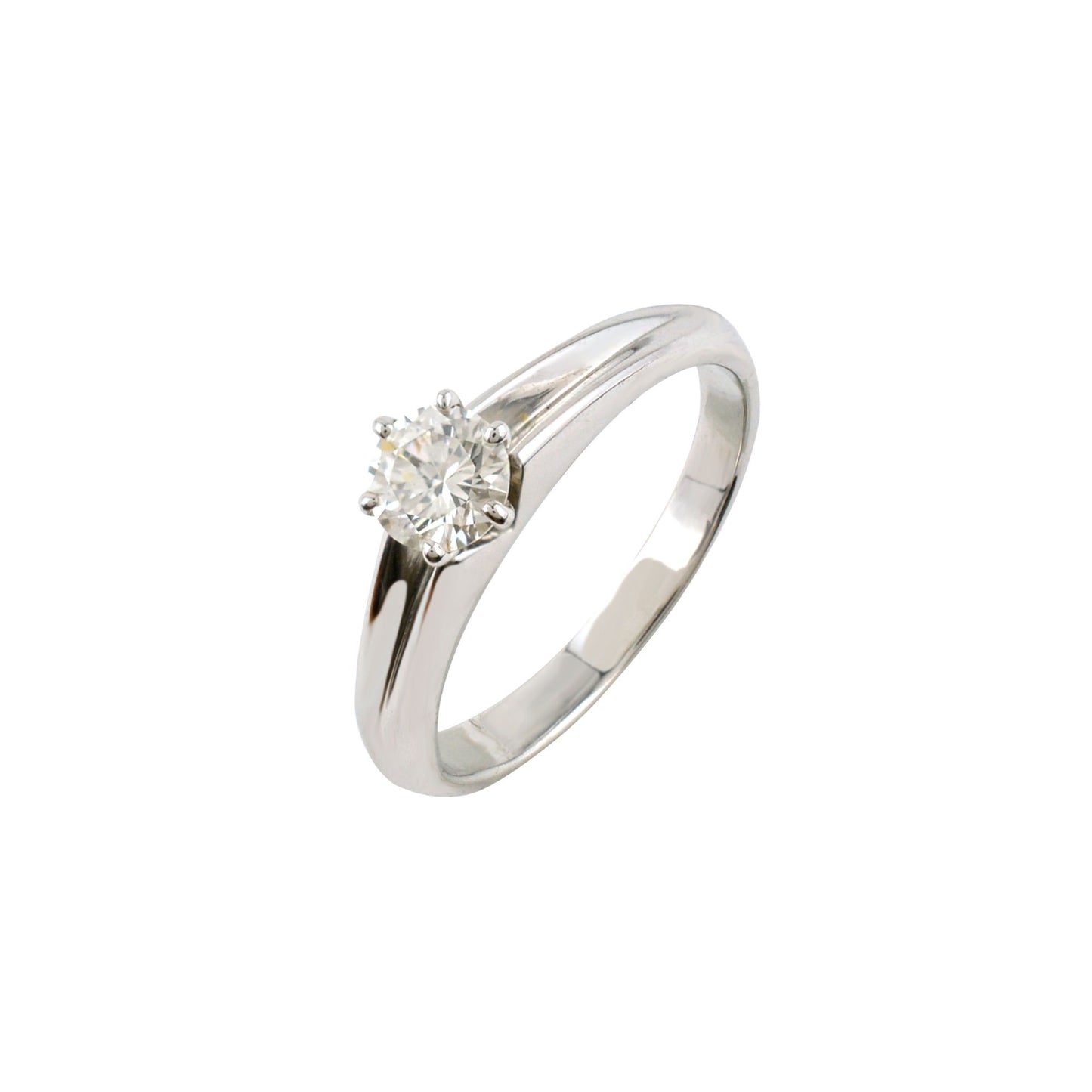 IGI Certified Solitaire Ring With 0.41Ct Diamond Prong Set In 18k White Gold Promise Rings