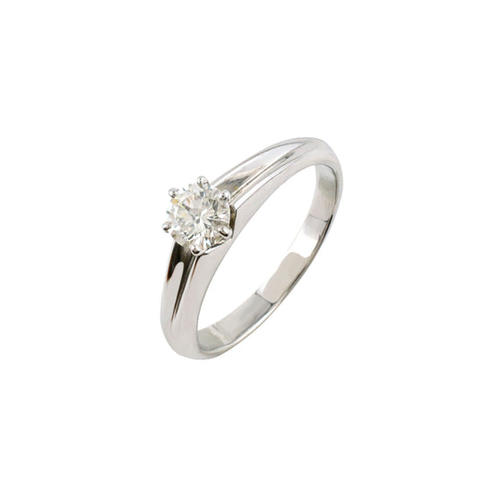 IGI Certified Solitaire Ring With 0.41Ct Diamond Prong Set In 18k White Gold Promise Rings