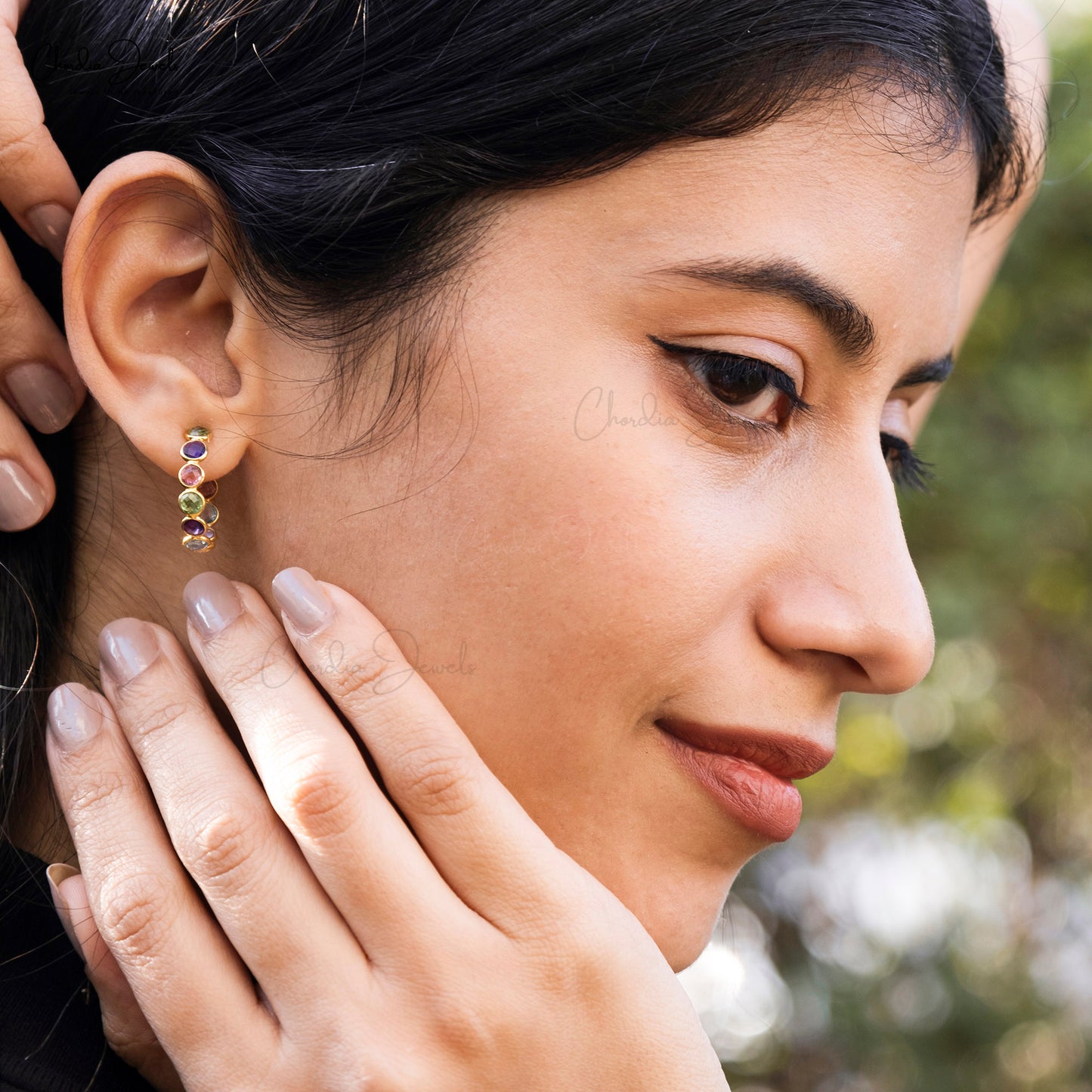 Shop bezel stud earrings