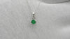Natural 0.23ct Emerald Gemstone Solitaire Pendant 14k White Gold Prong Set Pendant For Her