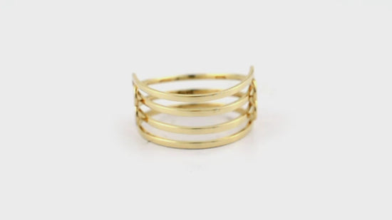 Load and play video in Gallery viewer, Detachable Plain Gold Ring In 14k Real Yellow Gold Hallmarked Everyday Ring
