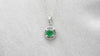 Spiral Pendant With Natural Emerald 14k Solid White Gold Solitaire Pendant For Women 