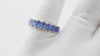 Solid 14k Yellow Gold Eternity Ring Genuine Tanzanite Gemstone Shared Prong Set Promise Ring
