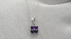 Genuine 0.71ct Amethyst Gemstone Cluster Pendant 14k Solid White Gold Birthstone Pendant 