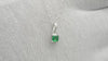 Solitaire Pendant In 14k White Gold Natural Emerald Gemstone Dainty Pendant For Girlfriend
