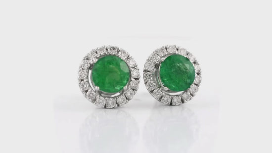 Load and play video in Gallery viewer, Buy Real Emerald Earrings

