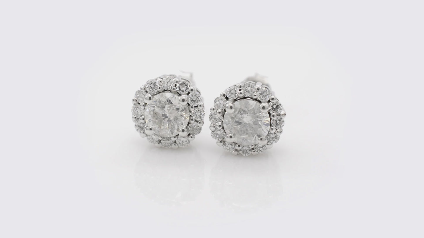 Load and play video in Gallery viewer, 14k White Gold Push Back Earrings
