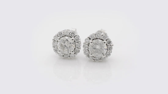 Load and play video in Gallery viewer, 14k White Gold Push Back Earrings
