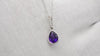 Authentic Amethyst & Diamond Accents Drop Pendant Real 14k White Gold Dainty Pendant For Gift
