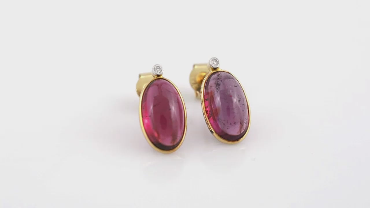 Load and play video in Gallery viewer, Natural Pink Tourmaline Earrings 
