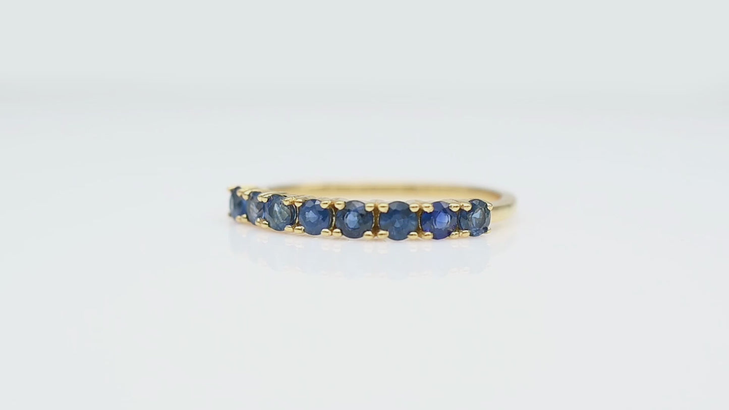 Load and play video in Gallery viewer, BLUE SAPPHIRE ETERNITY RING
