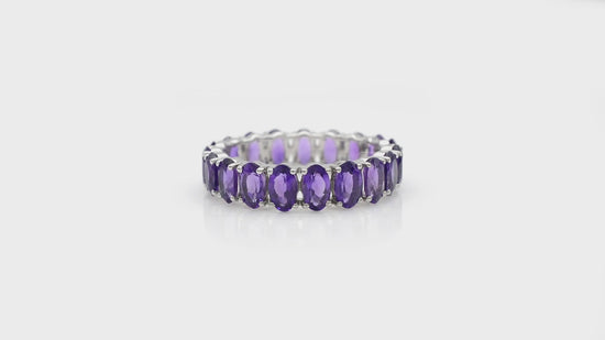 Load and play video in Gallery viewer, Buy Amethyst Eternity Wedding Bands

