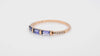 Dainty Trilogy Eternity Ring In 14k Solid Gold Genuine Tanzanite & Diamond Accents Band