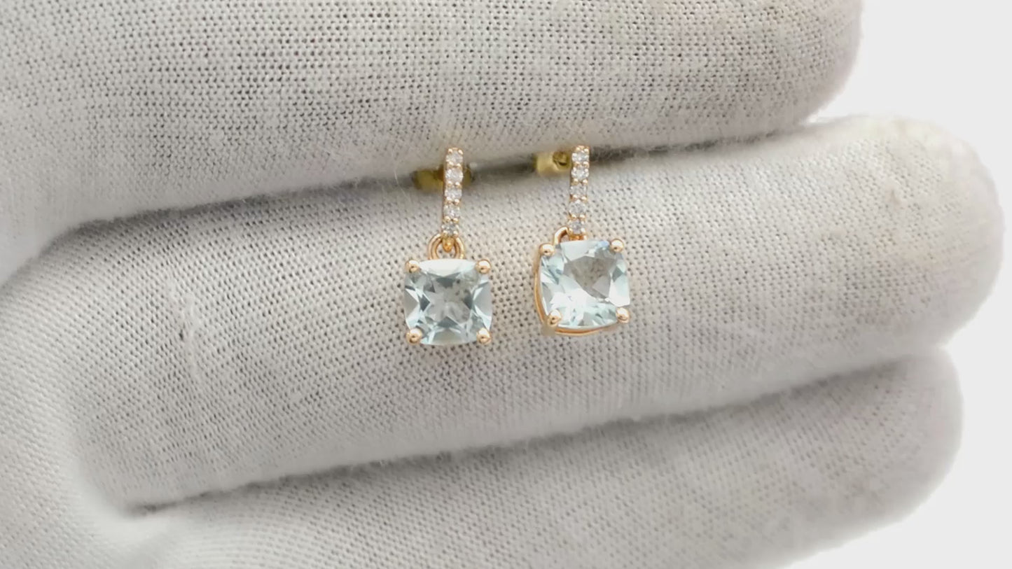 Load and play video in Gallery viewer, Buy Aquamarine Earrings
