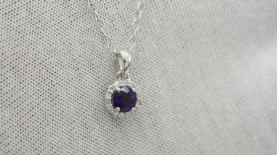 Load and play video in Gallery viewer, Buy Amethyst Halo Pendant
