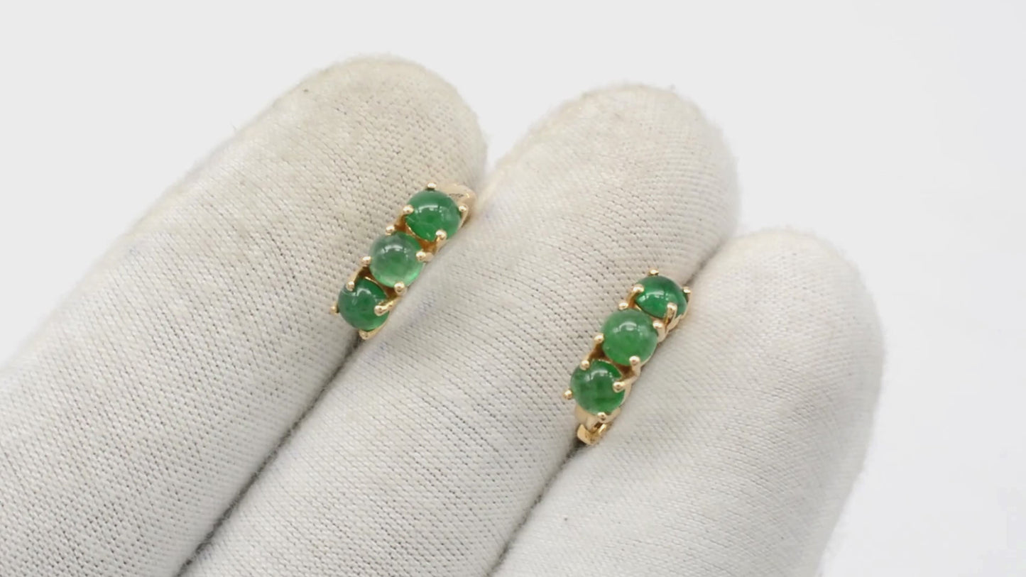 Load and play video in Gallery viewer, Emerald Hoops Earrings
