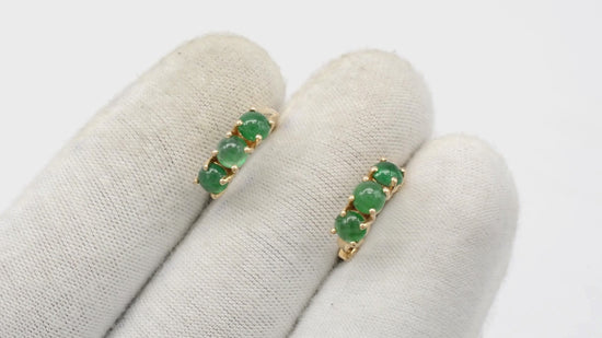 Load and play video in Gallery viewer, Emerald Hoops Earrings
