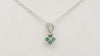 Twisted Pendant With Emerald Gemstone Solid 14k White Gold May Birthstone Unique Pendant
