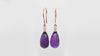 Natural Amethyst Drop Earrings in 14k Solid Rose Gold