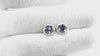 Exquisite 14k White Gold Cluster Earring Genuine 0.84ct Amethyst Gemstone Stud Earrings