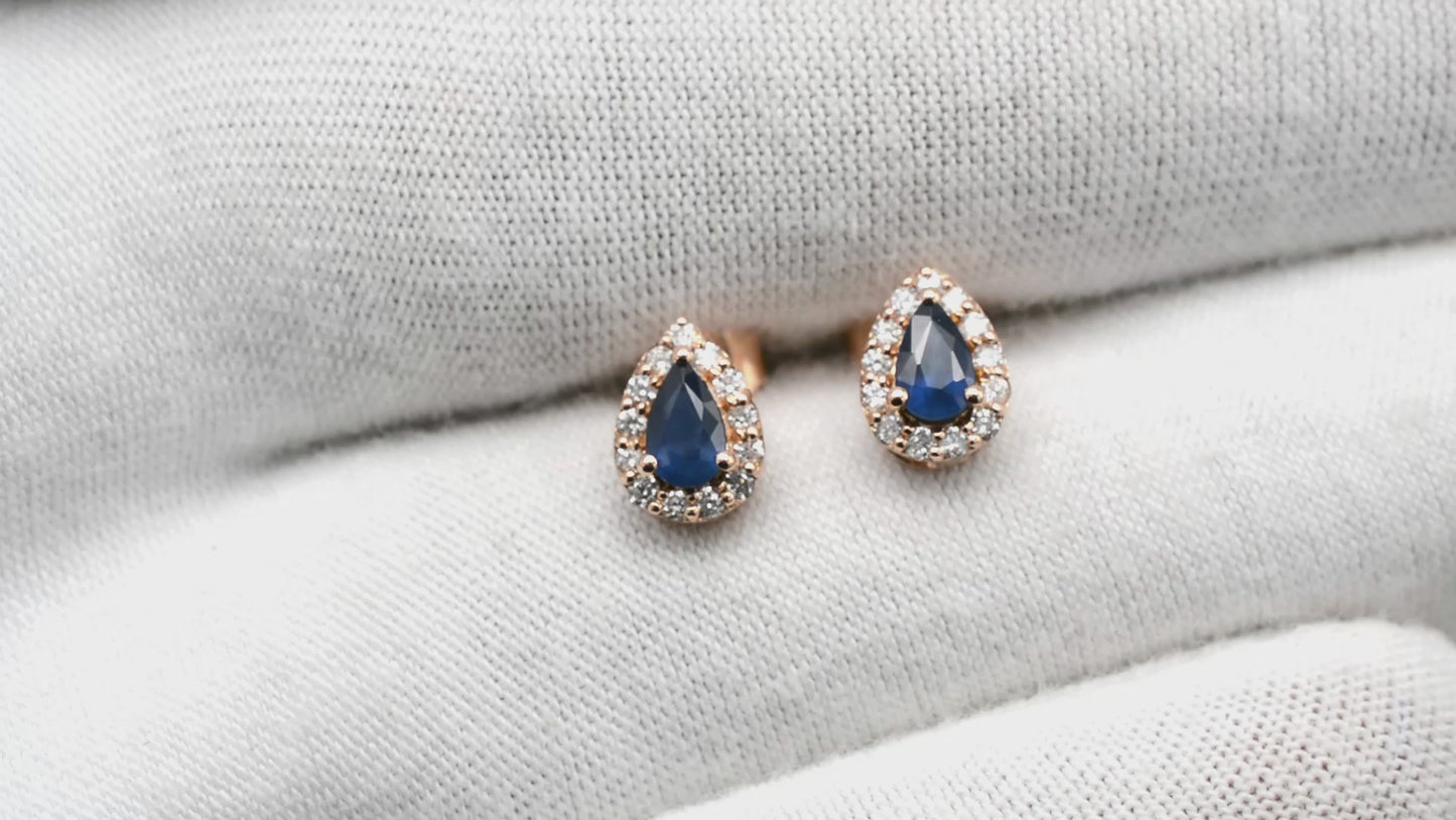 Load and play video in Gallery viewer, Rose Gold Halo Earrings
