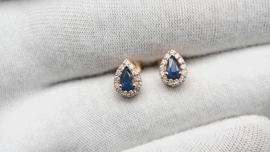 Load and play video in Gallery viewer, Rose Gold Halo Earrings

