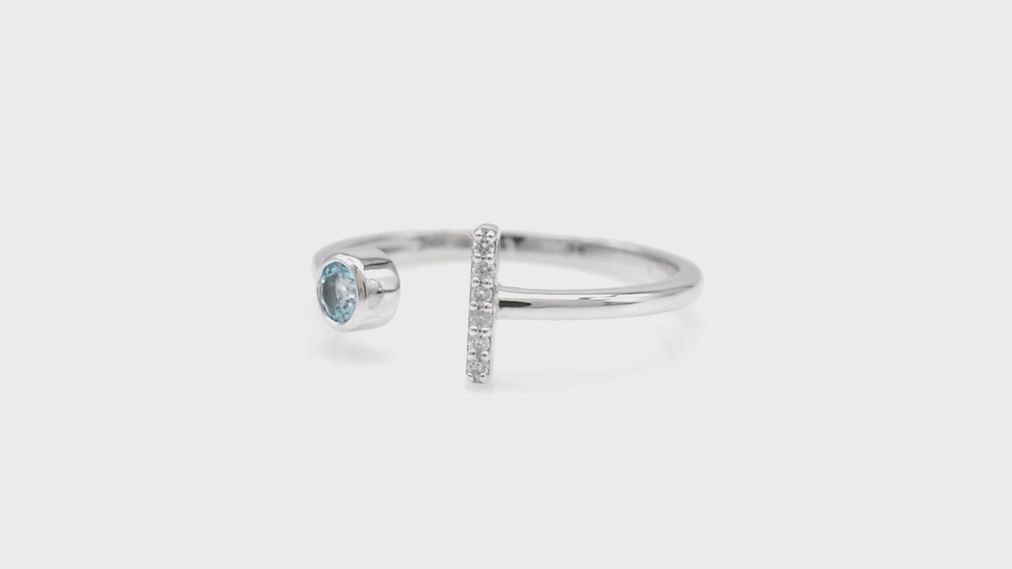 Load and play video in Gallery viewer, Shop Aquamarine Stone Ring
