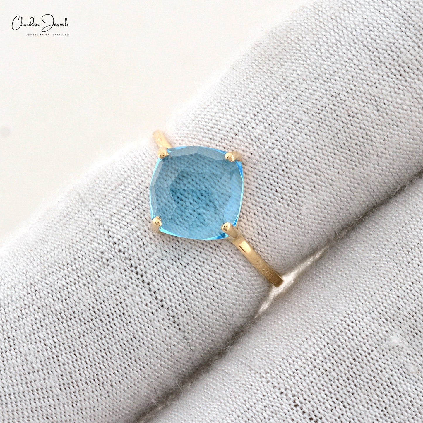 Cute Female Crystal Blue Stone Ring Charm Wedding Rings - Temu