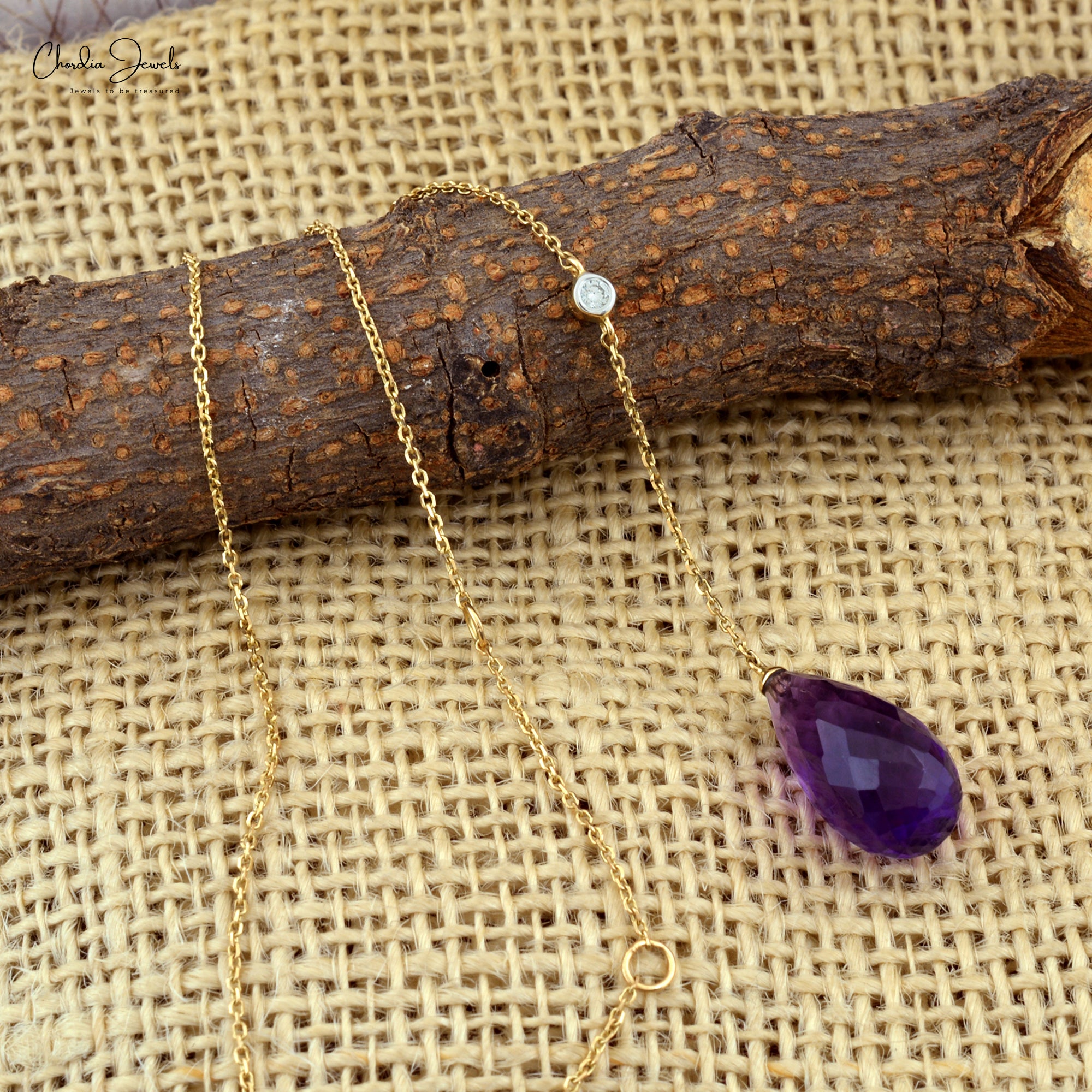 Buy Blue Amethyst Necklace in 14k Real Gold Chordia Jewels