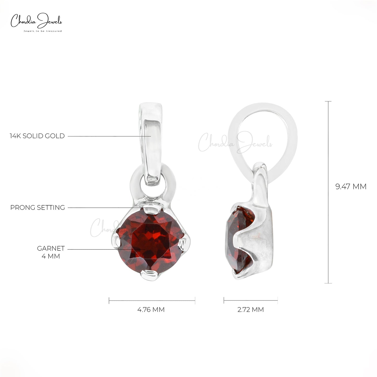 Load image into Gallery viewer, Garnet Solitaire Pendant
