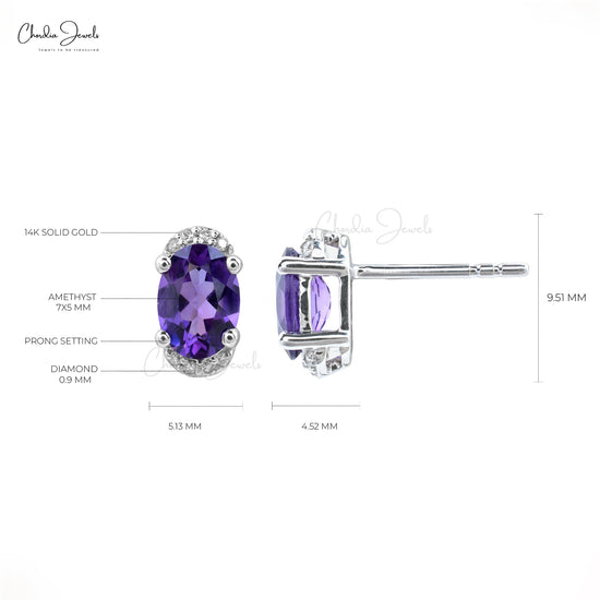 Buy Amethyst Half Halo Studs