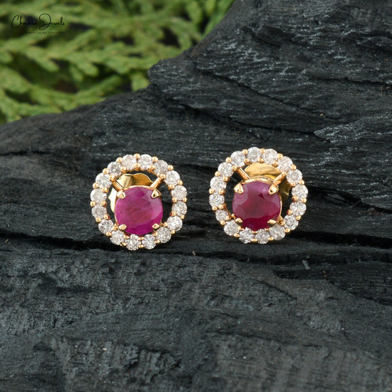 Buy Mozambique Red Ruby Stud Earrings Ruby Earrings Round Gemstone Earrings  Teardrop Earrings Dainty Earring Gift for Her Wedding Stud Earrings Online  in India - Etsy