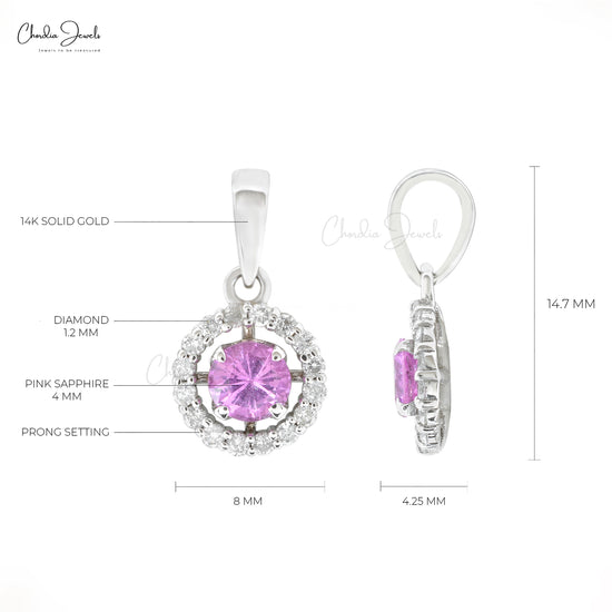Load image into Gallery viewer, Pink Saphhire Pendant with Diamond
