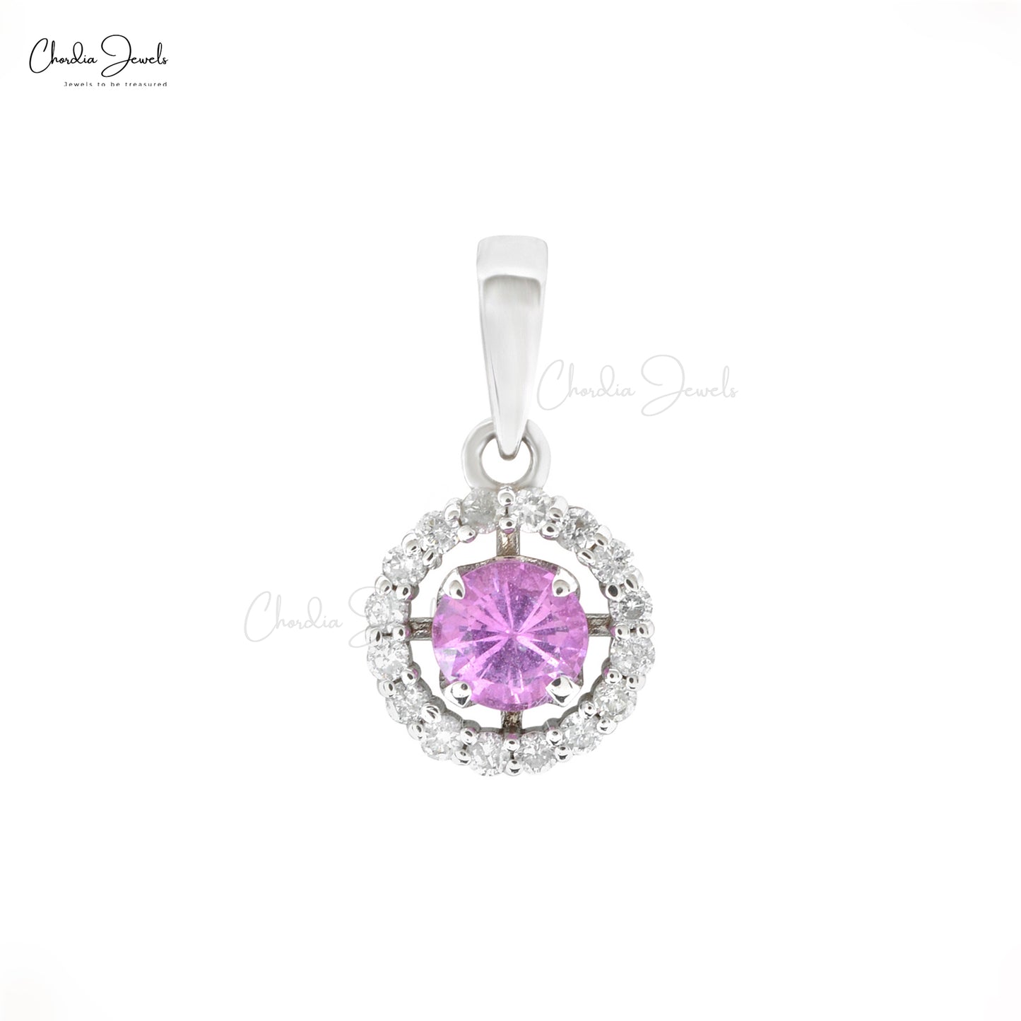 Load image into Gallery viewer, Pink Saphhire Pendant with Diamond
