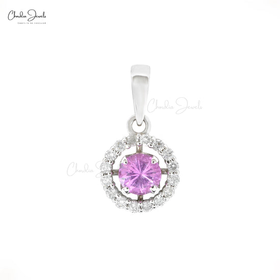 Pink Saphhire Pendant with Diamond