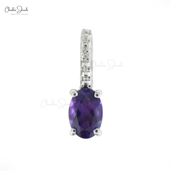 Load image into Gallery viewer, Natural Daimond Pendat With Amethyst
