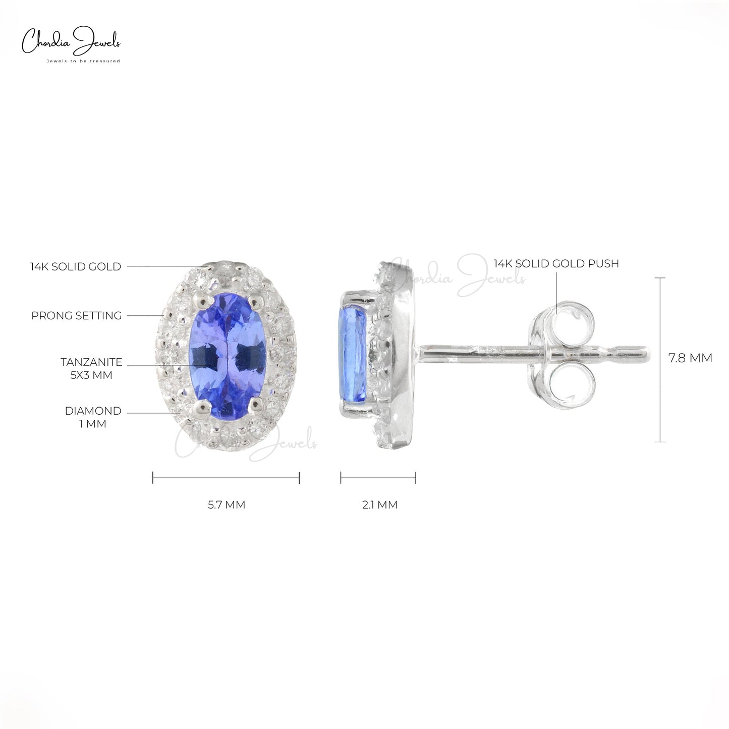 Buy Tanzanite Diamond Halo Earrings
