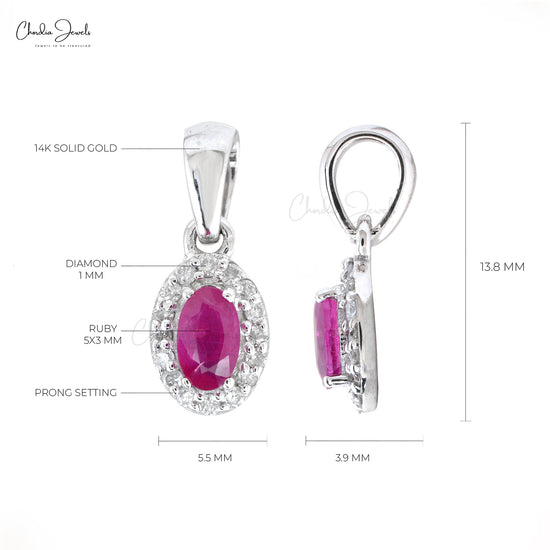 Load image into Gallery viewer, Diamond Hidden Bail Pendant With Ruby
