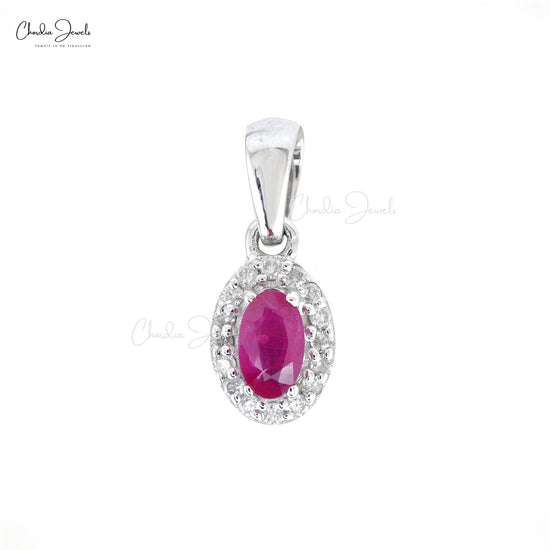 Diamond Hidden Bail Pendant With Ruby