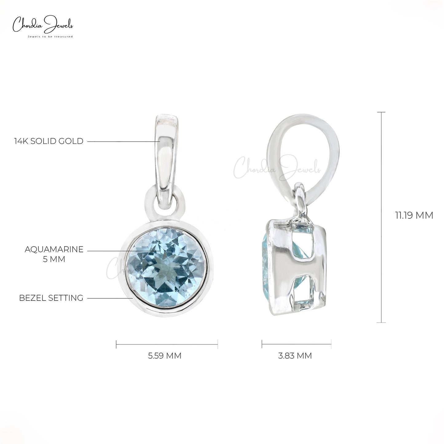 Aquamarine Gemstone Pendant