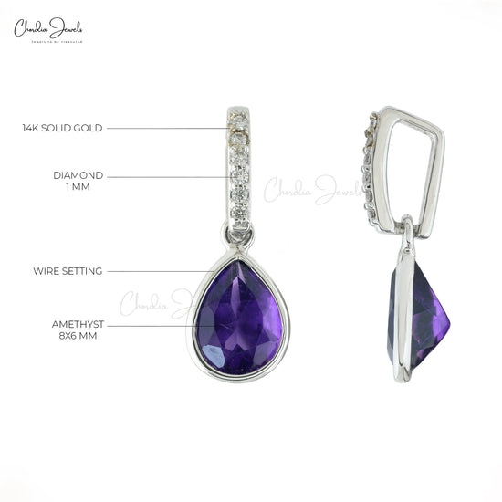 Amethyst Drop Pendants