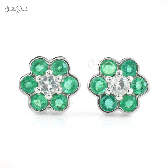 Load image into Gallery viewer, Natural Emerald Earrings
