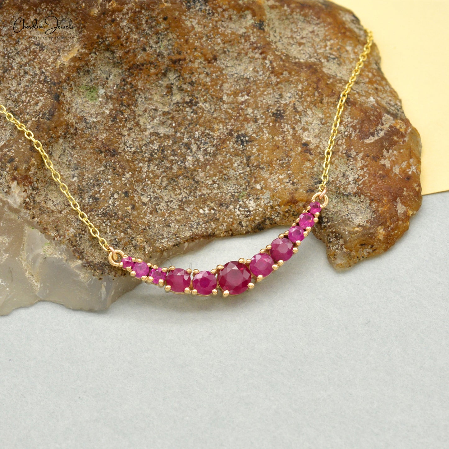 Ruby Tennis Necklace (Pear-Cut) – Arkay Jewellery
