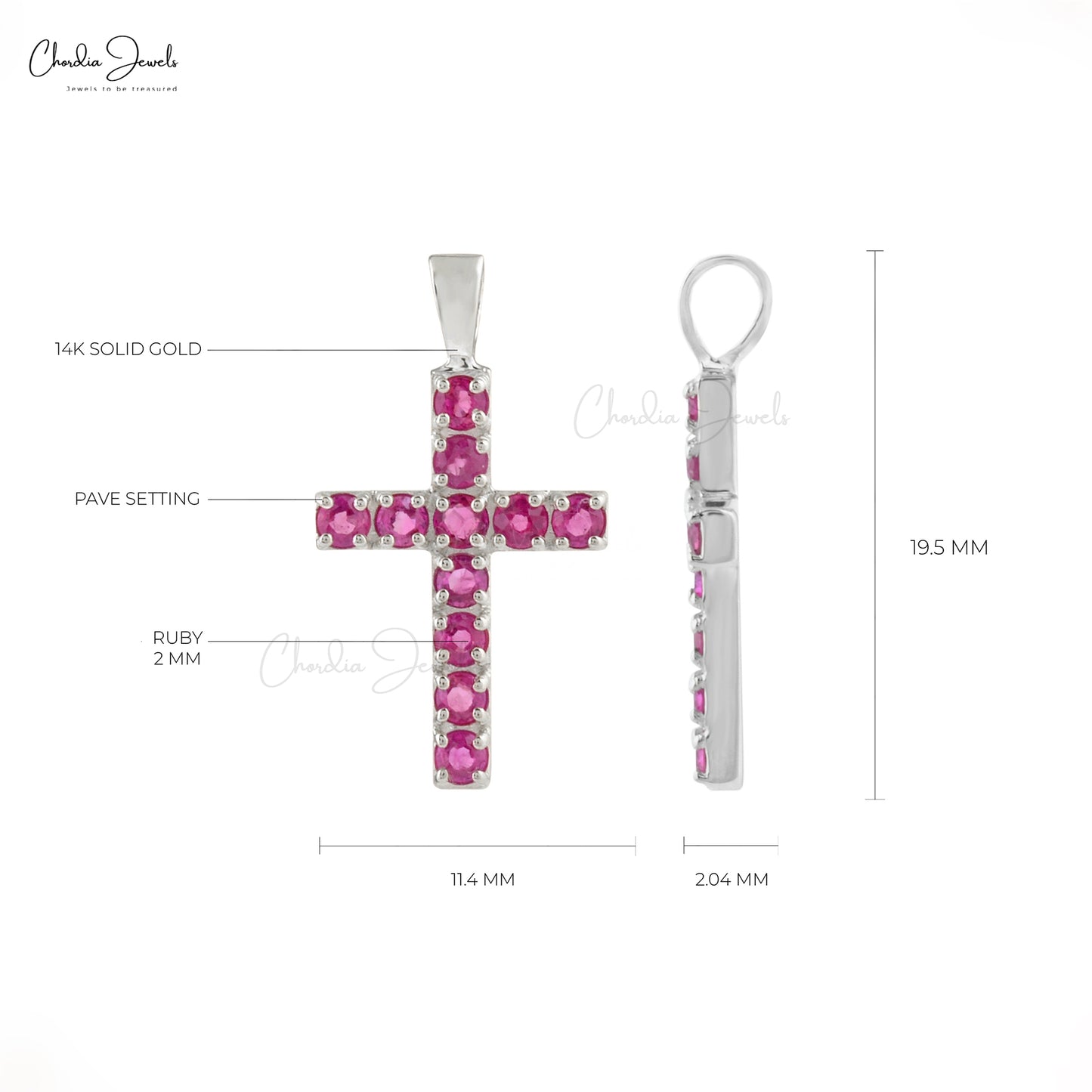 Ruby Cross Pendants