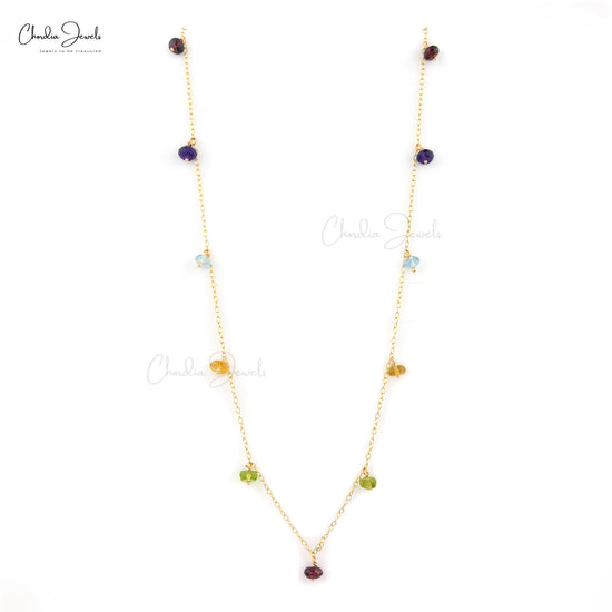 Multi Gemstone Long Necklace