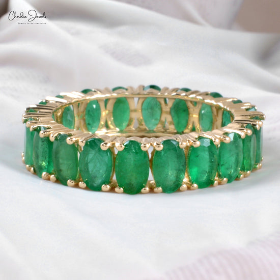 Load image into Gallery viewer, Emerald Eternity Band Ring
